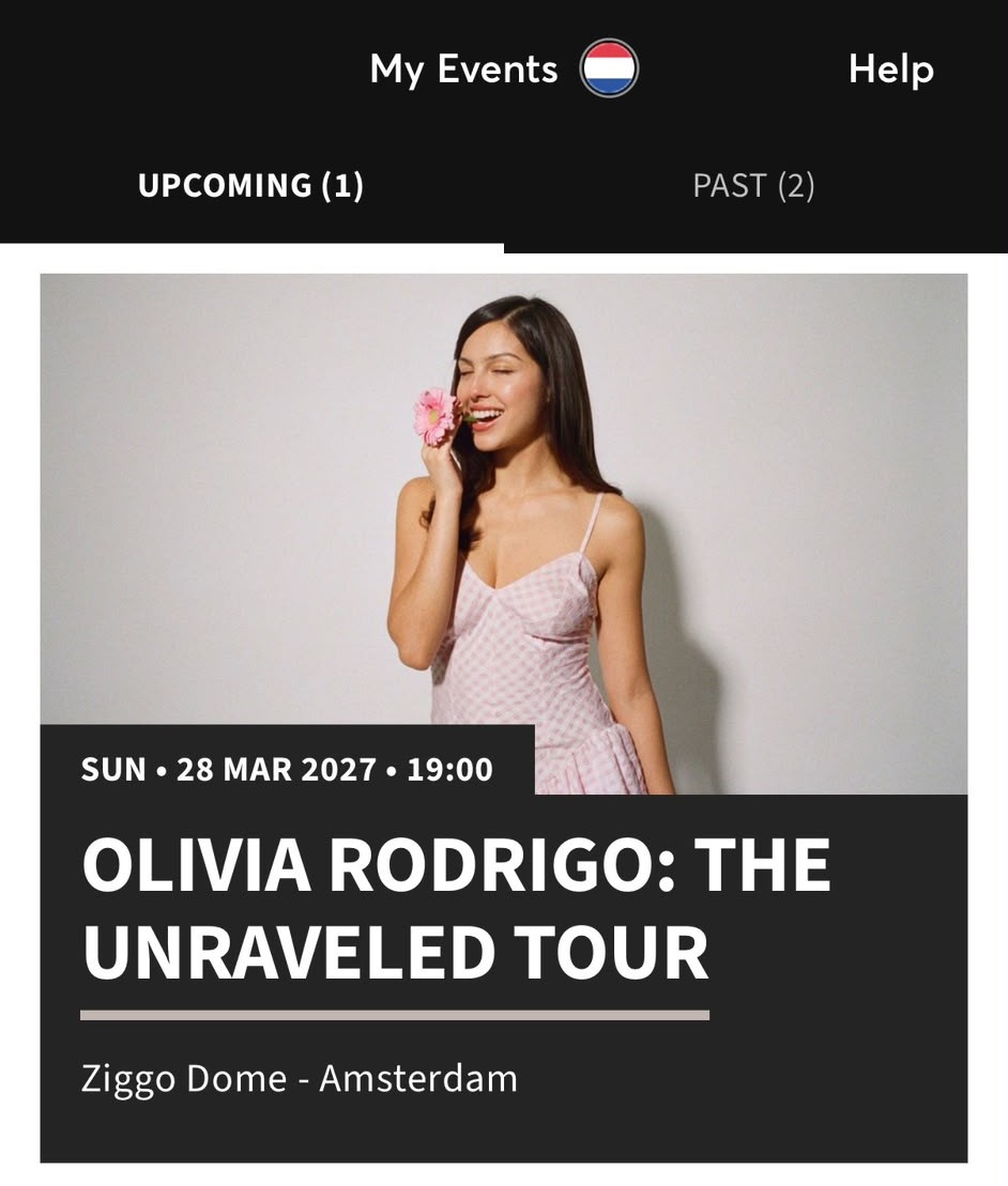Concert ticket for the Unraveled Tour